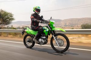 Riding: Front Right Quarter View of KLX230