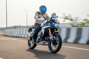 Riding: Front Right Quarter View of F 450 GS