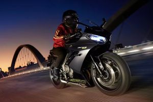 Riding: Front Right Quarter View of Daytona 660