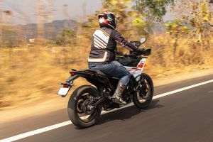 Riding: Rear Right Three Quarter View of 390 Adventure X