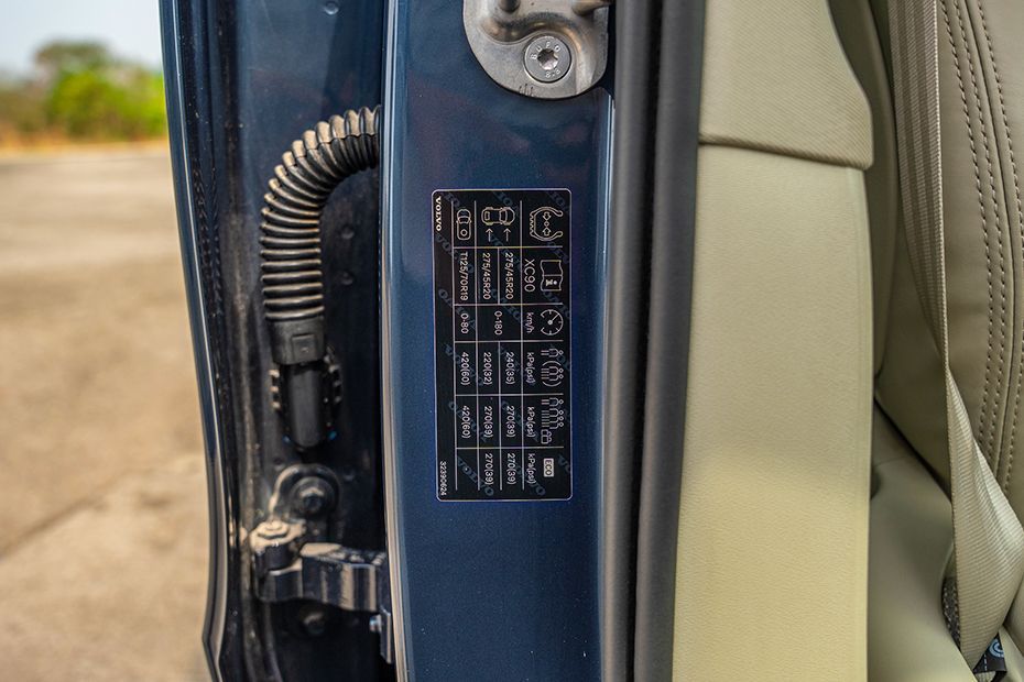 Tyre Pressure Information Image of XC90