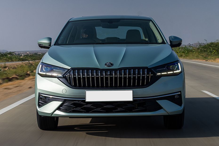 Driving: Front View Image of Slavia Facelift