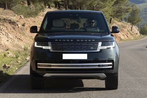 Driving: Front View Image of Range Rover Electric