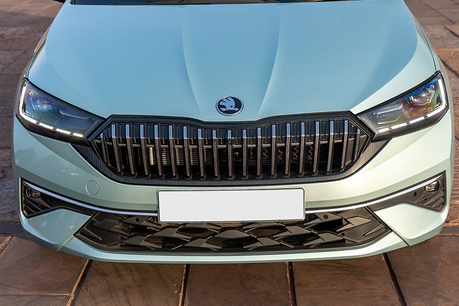 Front Grille Image of Slavia Facelift