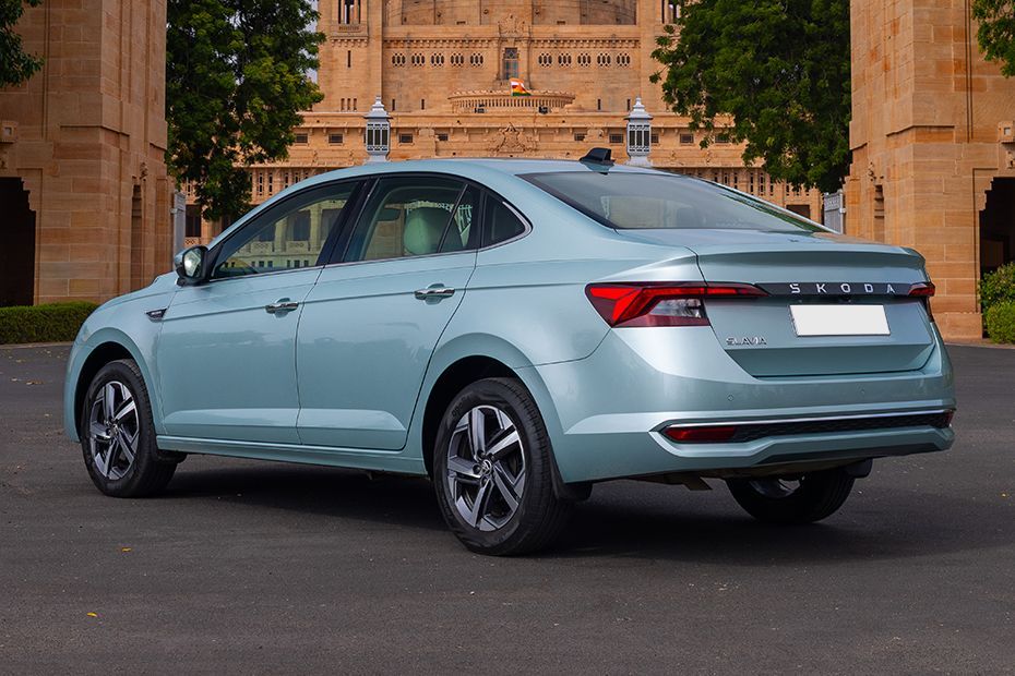 Rear Left Three Quarter View Image of Slavia Facelift