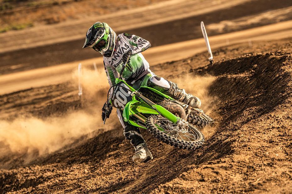 Riding: Front Left Quarter View of KX 85