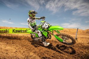 Riding: Front Right Quarter View of KX 85