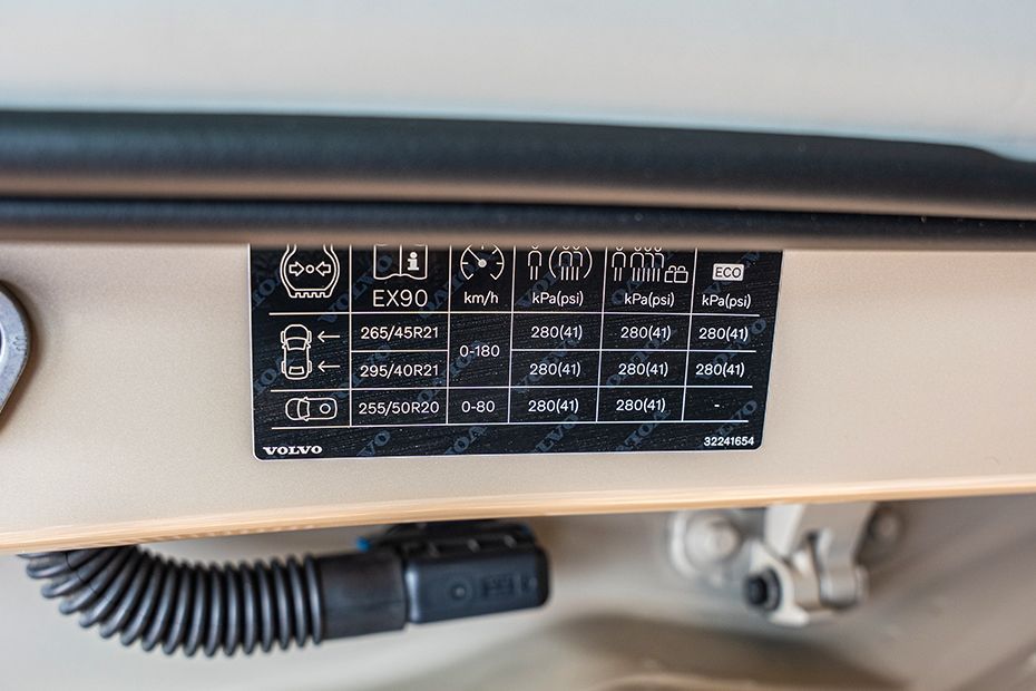 Tyre Pressure Information Image of EX90