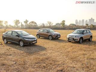 Maruti Suzuki Vitara Brezza vs Honda City vs Hyundai i20 Active Comparison Review: Photo Gallery