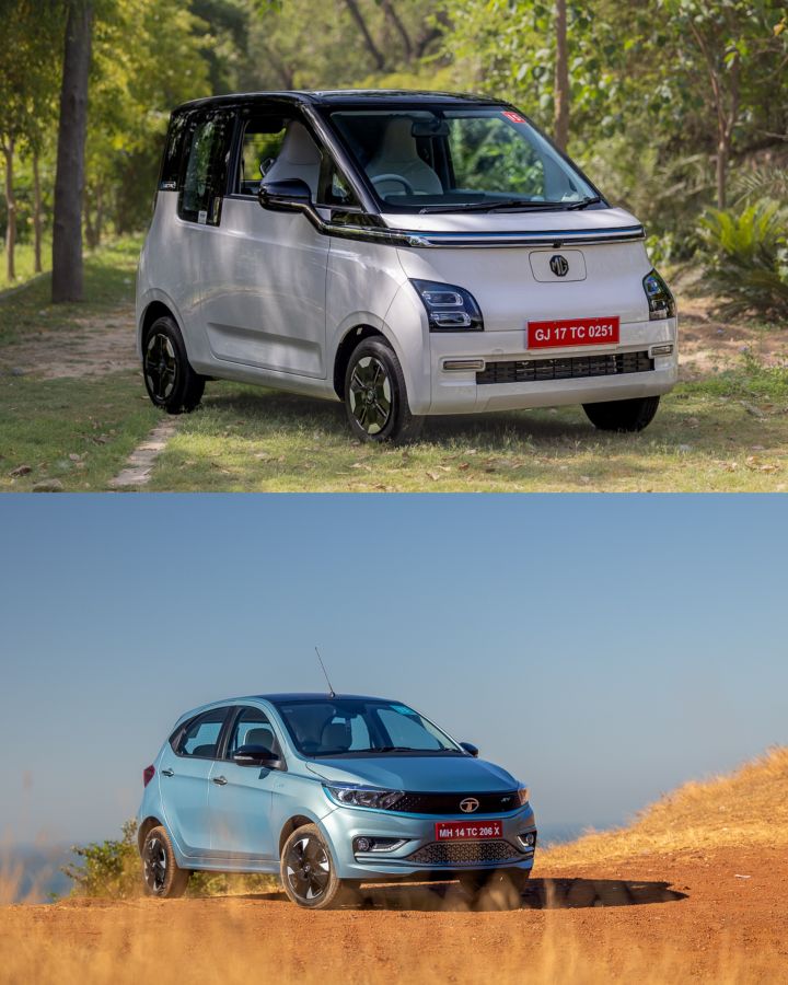 The MG Comet EV is a mini-EV with a length of just 2,974mm, whereas the Tiago is 3,769mm long