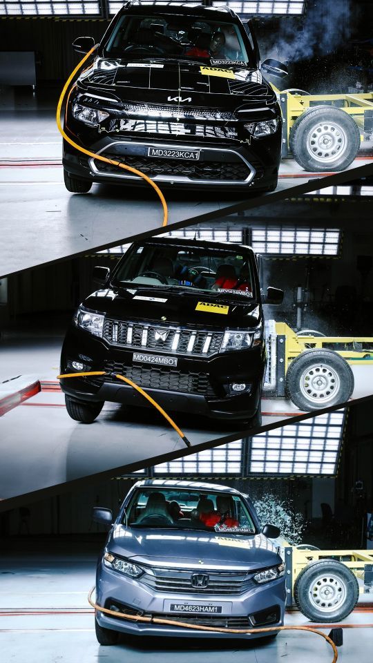 GNCAP has released crash test results of Mahindra Bolero Neo, Kia Carens, and Honda Amaze