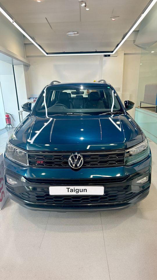 VW Taigun GT Plus Sport launched with blacked-out styling tweaks to add to the sportier appeal.