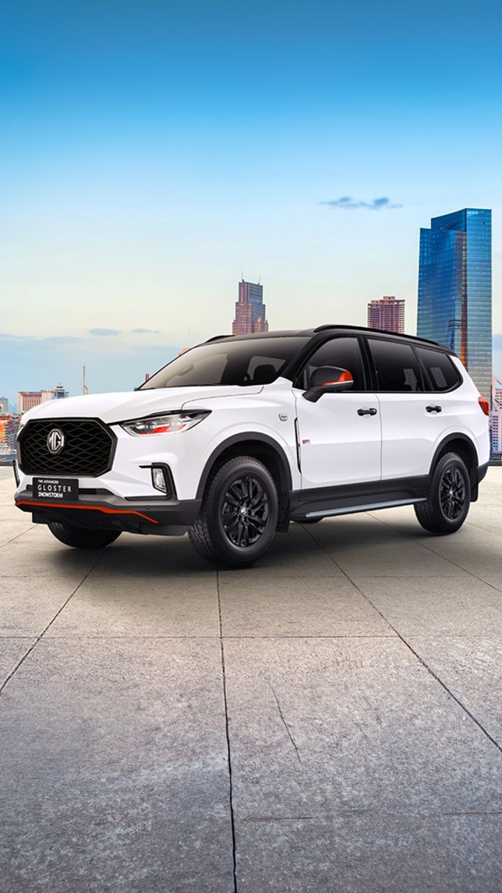 MG launched the Snowstorm edition for its flagship SUV, the Gloster, in a white paint scheme with black and red accents