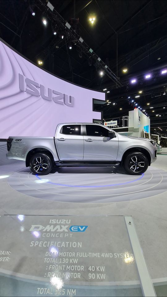 Isuzu showcased the D-Max Electric Pick-Up, its first EV, based on its mid-size pick-up truck D-Max V-Cross