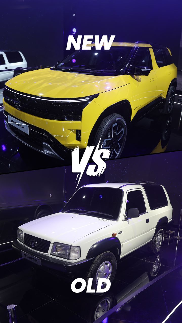Tata Sierra showcased at Auto Expo 2025. Take a look at its new design compared  to its older one.